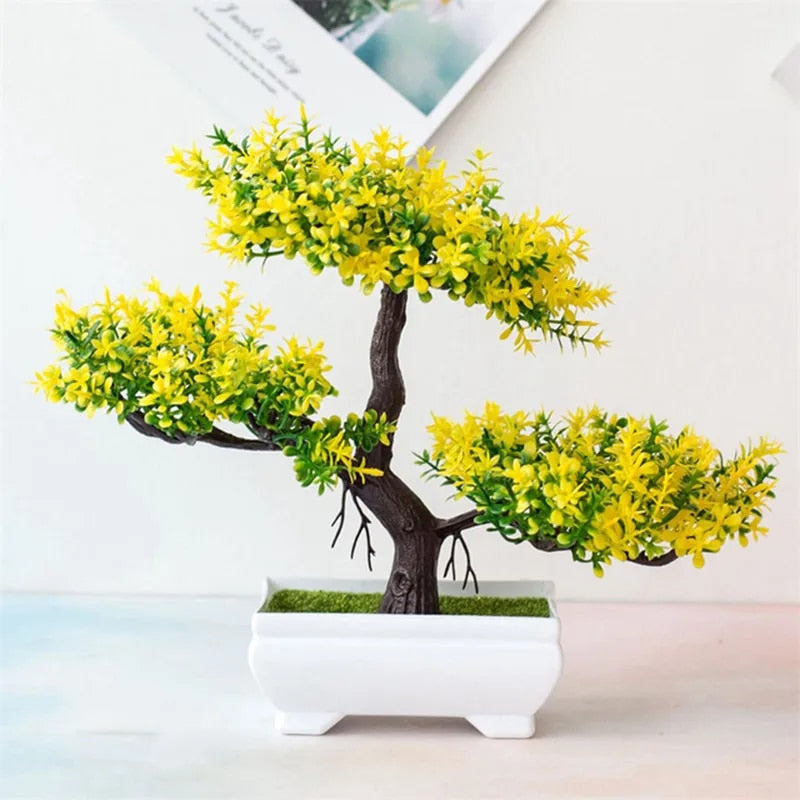 potted plastic plants Plastic Artificial Plants Bonsai Home Room Table Decoration Small Tree – BMTEE